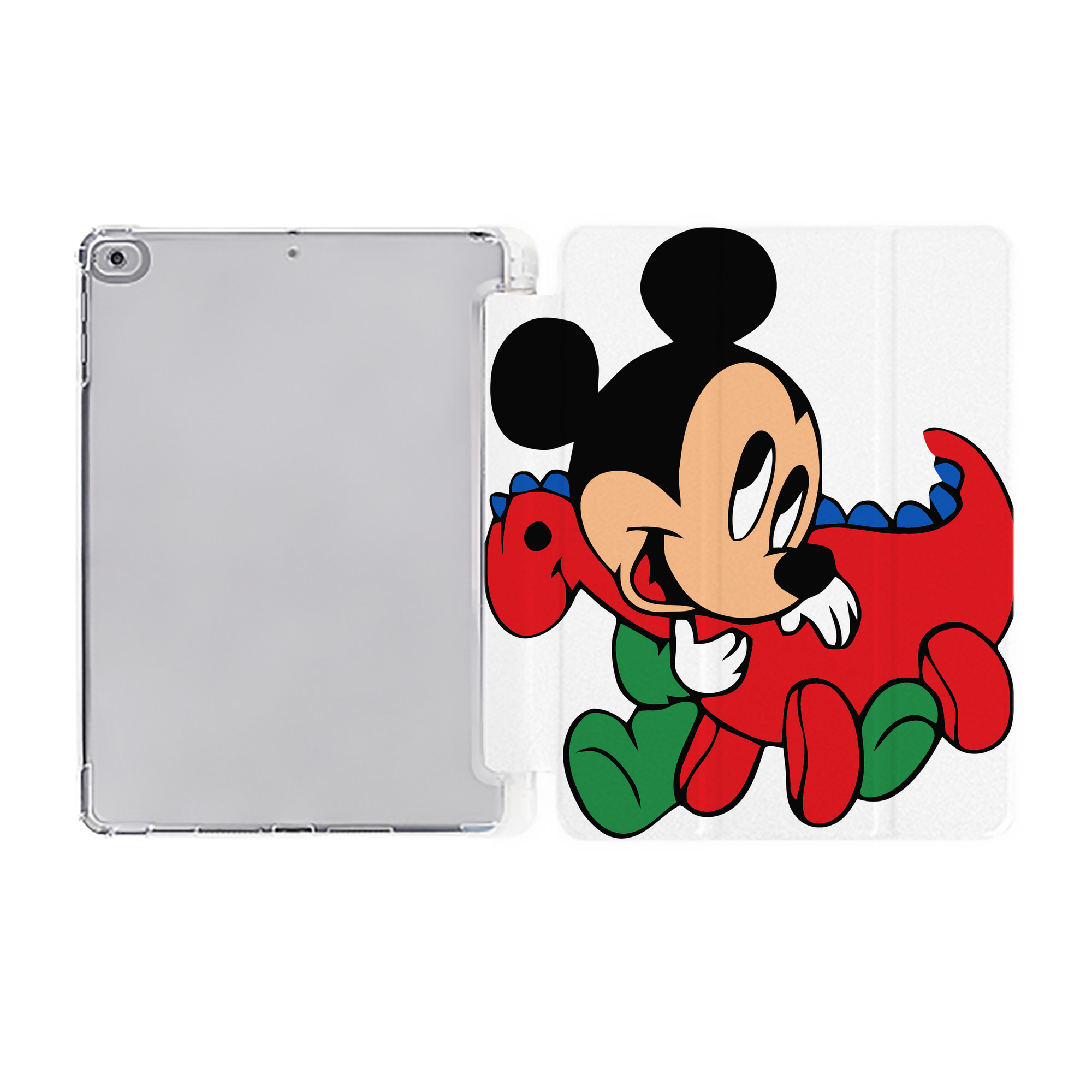（画像用） ミッキーマウス Mickey Mouse IPad ケース ペン収納付き 三つ折りスタンド PUレザー×シリコン 対応機種9.5/10.5/10.9インチ